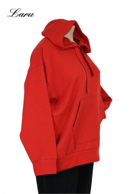 Kuschel Shirt Hoody kurz mit Tasche [OneSize | dunkelgrau]