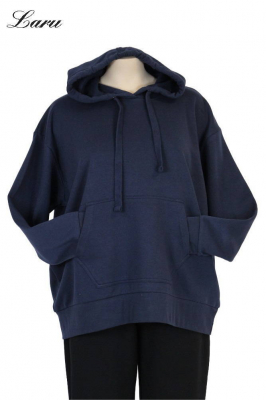 Kuschel Shirt Hoody kurz mit Tasche [OneSize | dunkelgrau]