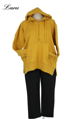 Kuschel Shirt Hoody mit Zippo [OneSize | curry]