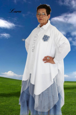 Blusenjacke weiß mit Tüllansatz 39816 [OneSize | weiß]