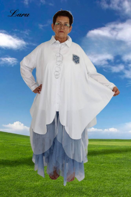 Blusenjacke weiß mit Tüllansatz 39816 [OneSize | weiß]