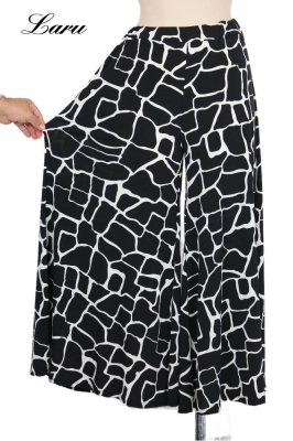 Hose Schlag Slinky Muster Giraffe schwarz weiß [OneSize | schwarz/weiß]