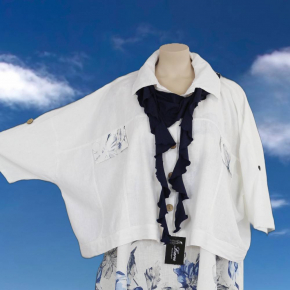 Leinenjacke Oversize 92243 [OneSize | weiß]