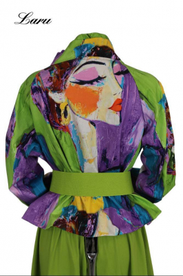 Jacke kurz 7690P Picasso lila grün [OneSize | Mehrfarbig]