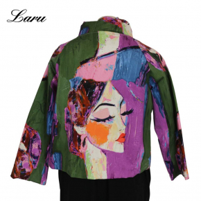 Jacke kurz 7690P Picasso lila dunkelgrün [OneSize | Mehrfarbig]