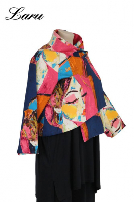 Jacke kurz 7690P Picasso dunkelblau rot [OneSize | Mehrfarbig]