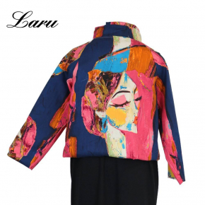 Jacke kurz 7690P Picasso dunkelblau rot [OneSize | Mehrfarbig]