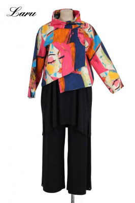 Jacke kurz 7690P Picasso dunkelblau rot [OneSize | Mehrfarbig]