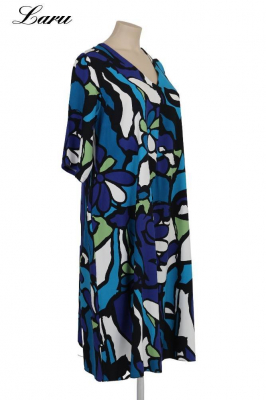 Kleid Sommer Muster Blau bunt 84092 [OneSize | bunt]