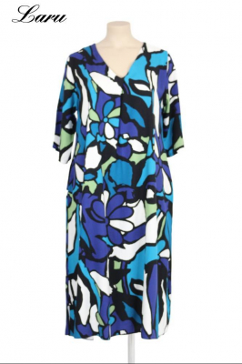 Kleid Sommer Muster Blau bunt 84092 [OneSize | bunt]