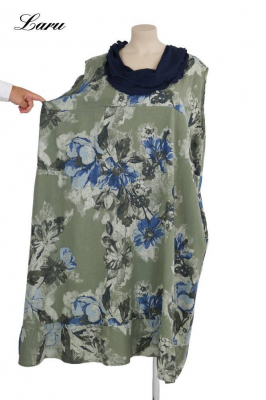 Leinenkleid Flower Oversize 92243 [OneSize | oliv]