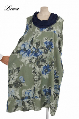 Leinenkleid Flower Oversize 92243 [OneSize | oliv]