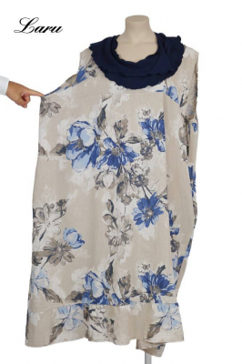 Leinenkleid Flower Oversize 92243 [OneSize | sand]