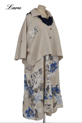 Leinenkleid Flower Oversize 92243 [OneSize | sand]