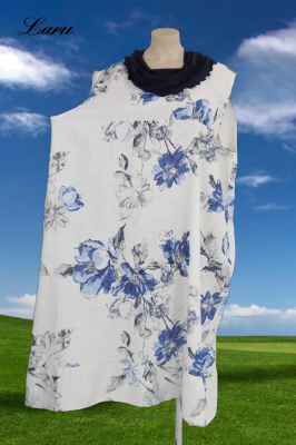 Leinenkleid Flower Oversize 92243 [OneSize | weiß]