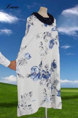 Leinenkleid Flower Oversize 92243 [OneSize | weiß]