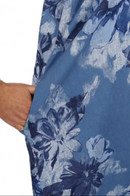 Leinenkleid Flower Oversize 92243 [OneSize | jeansblau]