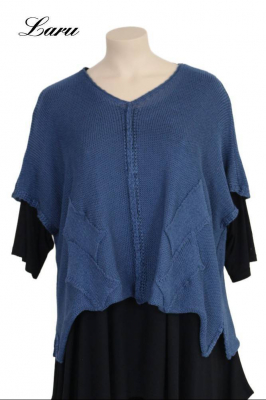 Strickpullover Bändchengarn 13543 [OneSize | jeansblau]