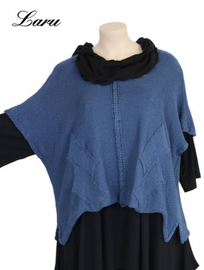 Strickpullover Bändchengarn 13543 [OneSize | jeansblau]