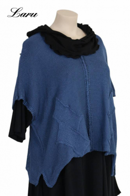 Strickpullover Bändchengarn 13543 [OneSize | jeansblau]