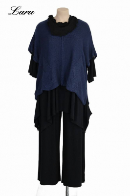 Strickpullover Bändchengarn 13543 [OneSize | dunkelblau]