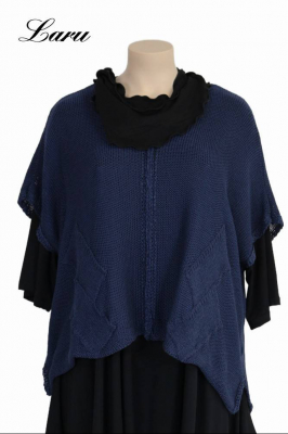 Strickpullover Bändchengarn 13543 [OneSize | jeansblau]