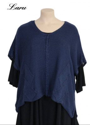 Strickpullover Bändchengarn 13543 [OneSize | dunkelblau]