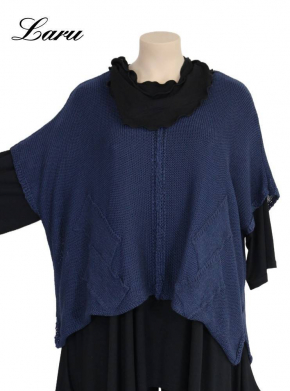 Strickpullover Bändchengarn 13543 [OneSize | dunkelblau]