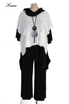 Strickpullover Bändchengarn 13543 [OneSize | weiß]