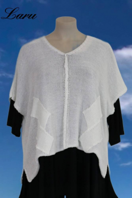 Strickpullover Bändchengarn 13543 [OneSize | weiß]