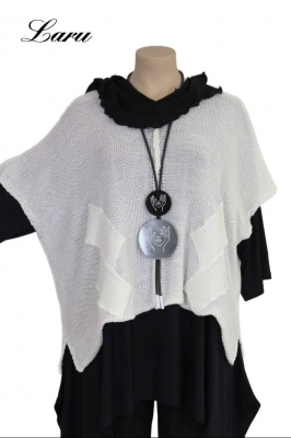 Strickpullover Bändchengarn 13543 [OneSize | weiß]