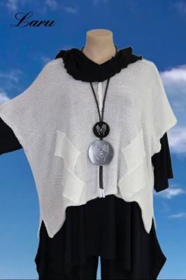 Strickpullover Bändchengarn 13543 [OneSize | weiß]