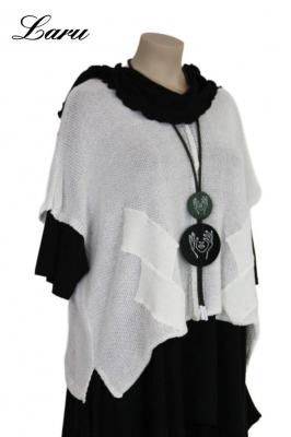 Strickpullover Bändchengarn 13543 [OneSize | weiß]