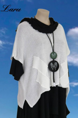 Strickpullover Bändchengarn 13543 [OneSize | weiß]