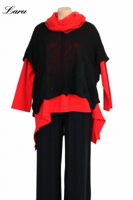 Strickpullover Bändchengarn 13543 [OneSize | schwarz]