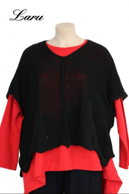 Strickpullover Bändchengarn 13543 [OneSize | schwarz]