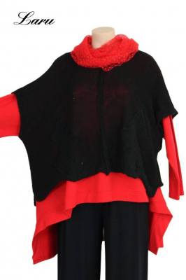 Strickpullover Bändchengarn 13543 [OneSize | schwarz]