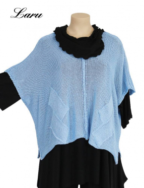 Strickpullover Bändchengarn 13543 [OneSize | Hellblau]