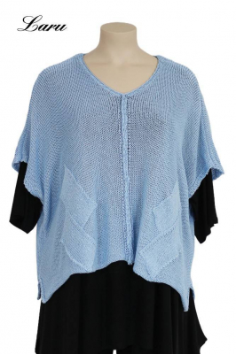 Strickpullover Bändchengarn 13543 [OneSize | Hellblau]