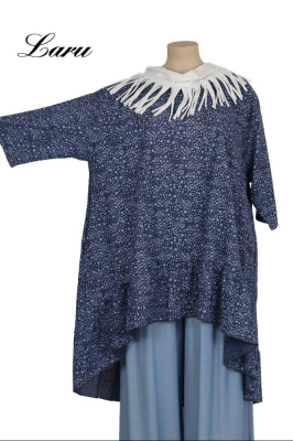 Shirt VoKuHiLa Blau Flower 6837 [OneSize | jeansblau]