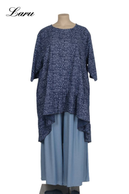 Shirt VoKuHiLa Blau Flower 6837 [OneSize | jeansblau]