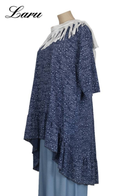 Shirt VoKuHiLa Blau Flower 6837 [OneSize | jeansblau]