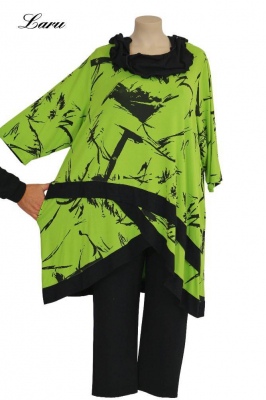 Long Shirt Grün gemustert 978 [3 | Grün]