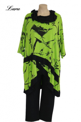 Long Shirt Grün gemustert 978 [3 | Grün]