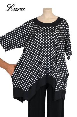 Shirt Slinky schwarz weiß Punkte 7213 Ansatz [OneSize | schwarz/weiß]