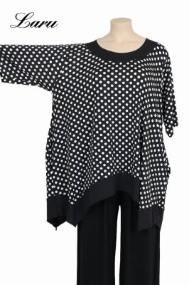 Shirt Slinky schwarz weiß Punkte 7213 Ansatz [OneSize | schwarz/weiß]