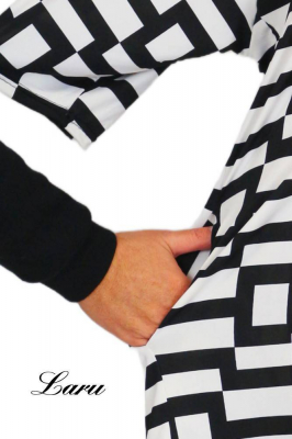 Shirt Slinky schwarz weiß Block 6761 ALine Taschen [OneSize | schwarz/weiß]