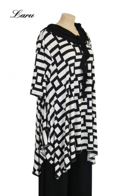 Shirt Slinky schwarz weiß Block 5936 ALine [OneSize | schwarz/weiß]