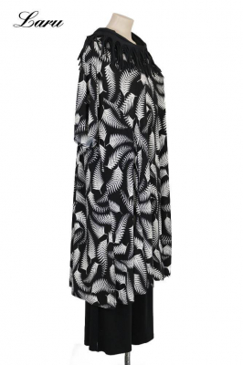 Longshirt Kurzkleid Oversize Farn 6424  [OneSize | schwarz/weiß]