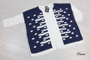 Pullover Lochmuster Part 355 [Unisex | ecru/dunkelblau]